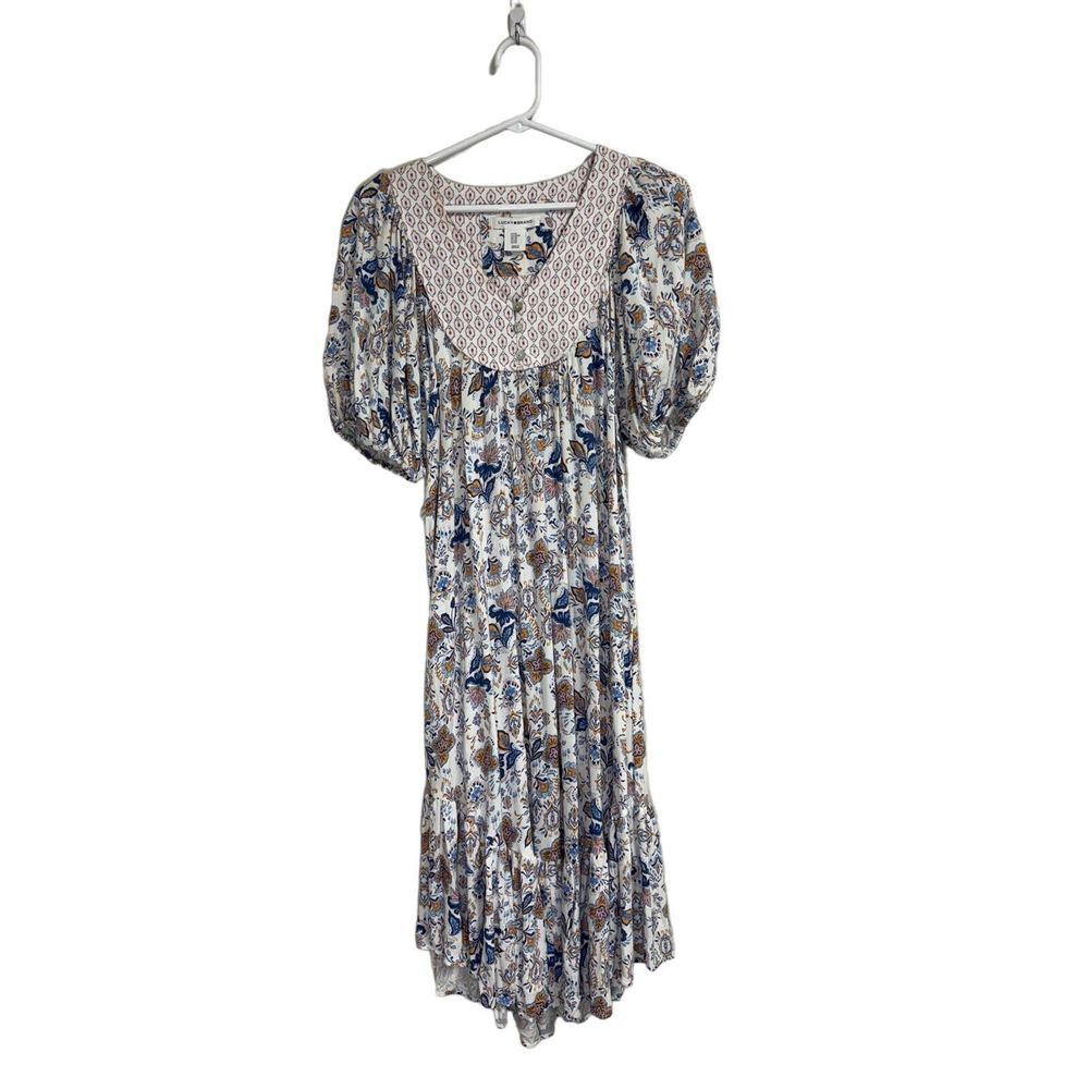 Lucky Brand Floral Print Peasant Dress Women's‎ XS